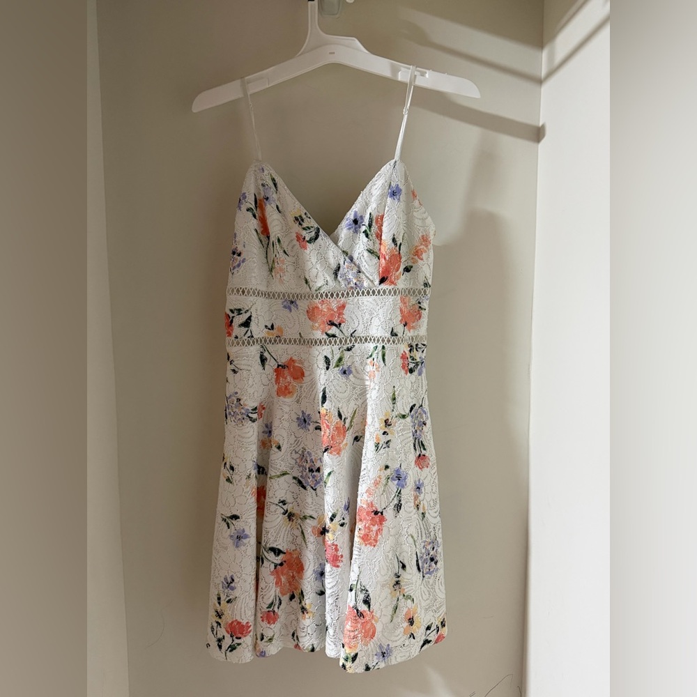Trixxi Floral Lace Dress with Spaghetti Straps
